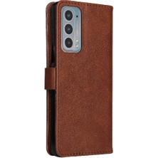 Motorola Kenar 20 Klasik Düz Renk Için Flip Case Kart Yuvası ile Yüksek (Yurt Dışından)