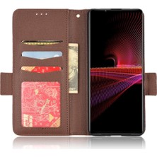 Sony Xperia 1 Iii Kart Yuvaları Için Kılıf Tutucu Cüzdan Pu Deri Manyetik (Yurt Dışından)