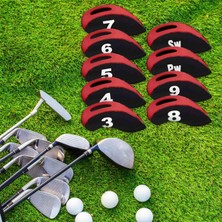 9 Golf Baş Örtüleri Golfçü Ekipmanları Baş I Kırmızı (Yurt Dışından)