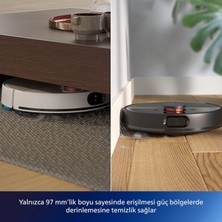 Philips Islak ve Kuru Temizlik Robotu, Li-Ion Pil, Tek Şarjla 180DK Temizlik, 5000 Pa Emiş Gücü, Lidar, EPA11 Filtre, Luciole Lambader Hediye