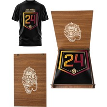 Galatasaray Lisanslı 24 Şampiyonluk T-Shirt  Aslan Ahşap Kutulu