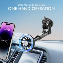 LioTech Magsafe Manyetik Yapışkanlı Cam ve Torpido Uyumlu Vantuzlu 360 Ayarlanabilir Araç Içi Telefon Tutucu
