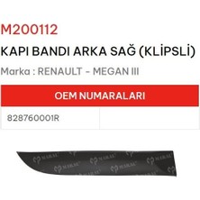 Kapı Bandı Arka Sag Klıpslı Megane Iıı 828760001R Gold