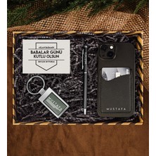 Ejoya Babalar Gününe Özel Kişiye Özel Kalem & Metal Anahtarlık & Kartlık Hediye Kutusu 113337