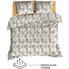 Elart Fitted Nevresim Takımı Ranfors Çift Kişilik 4 Parça Flores Sarı