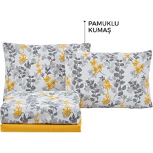 Elart Fitted Nevresim Takımı Ranfors Çift Kişilik 4 Parça Flores Sarı