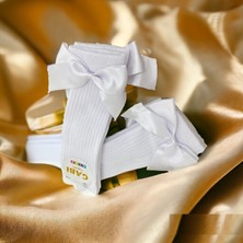 Shopiolog Kurdela Detaylı Kız Çocuk  Diz Altı Pamuklu Çorap