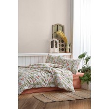 Elart Fitted Nevresim Takımı Ranfors Tek Kişilik 3 Parça Flores Pudra