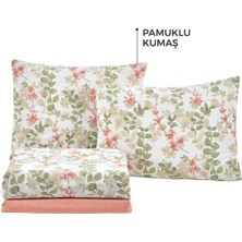 Elart Fitted Nevresim Takımı Ranfors Tek Kişilik 3 Parça Flores Pudra