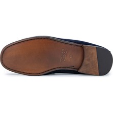 D. Lepori  Erkek  Deri Lacivert Süet Loafer Ayakkabı 1018 06 Erk Ayk Y24 Blu Suede