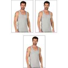 Özkan Underwear Özkan 11407 3'lü Paket Erkek %100 Pamuklu Süprem Esnek Rahat Kalın Askılı Örme Atlet