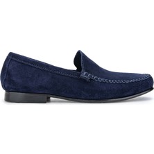 D. Lepori  Erkek  Deri Lacivert Süet Loafer Ayakkabı 1018 01 Erk Ayk Y24 Blu Suede