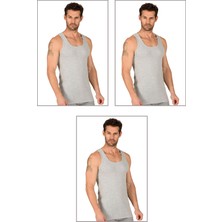 Özkan Underwear Özkan 11406 3'lü Paket Erkek %100 Pamuklu Ribana Esnek Rahat Kalın Askılı Örme Atlet