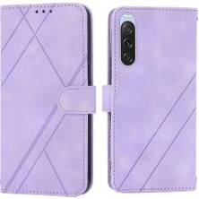 Colorful Shop Sony Xperia 10 V Pu Deri Kapak Için Filp Durumda Kickstand Bilek Kayışı Kart (Yurt Dışından)