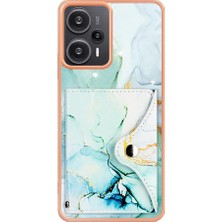 Colorful Shop Xiaomi Poco F5 5g Kart Yuvaları Mermer Yumuşak Tpu Tampon Ince Cüzdan (Yurt Dışından)