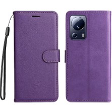 Colorful Shop Kart Yuvası Klasik Düz Renk Iş ile Xiaomi 13 Lite Için Flip Case (Yurt Dışından)