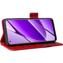 Colorful Shop Realme 11 4g Yan Toka Pu Deri Manyetik Kart Yuvaları Tutucu Için Kılıf (Yurt Dışından)