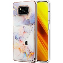 Colorful Shop Xiaomi Poco X3 Nfc Mermer Yumuşak Tpu Tampon Ince Cüzdan Kart Yuvaları (Yurt Dışından)