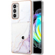 Colorful Shop Motorola Kenar 20 Kart Yuvaları Için Kılıf Ince Cüzdan Yumuşak Tpu Tampon Mermer (Yurt Dışından)