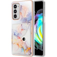 Colorful Shop Motorola Kenar 20 Kart Yuvaları Için Kılıf Ince Cüzdan Yumuşak Tpu Tampon Mermer (Yurt Dışından)