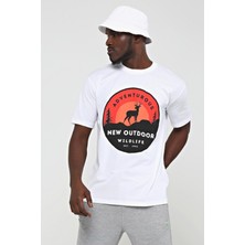 New Outdoor Wildlife T-Shirt Beyaz