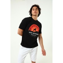 New Outdoor Wildlife T-Shirt Siyah