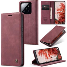 Colorful Shop Xiaomi 14 Pro Vintage Pu Deri Cüzdan Manyetik Kapatma Için Flip Case (Yurt Dışından)