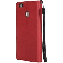 Colorful Shop Huawei P9 Lite Için Flip Case Yüksek Kaliteli Deri Iş Cüzdan Telefon (Yurt Dışından)