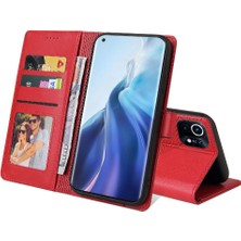 Mays Shop Xiaomi 11 Kickstand Üç Kart Yuvaları Premium Deri 4 Için Flip Case (Yurt Dışından)