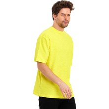 Adams Jakarlı Kumaş Bisiklet Yaka Kısa Kol Oversize Erkek T-Shirt