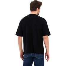 Adams Jakarlı Kumaş Bisiklet Yaka Kısa Kol Oversize Erkek T-Shirt