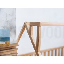 Oppipo 75  cm  Korkuluklu Ahşap Montessori Karyola - Masif Ahşap Karyola - Opmont05-75