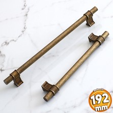 Badem10 Hisar Antik Sarı Metal Kulp 192 Mm-19.2 cm Mobilya Çekmece Mutfak Dolabı Dolap Kulpları