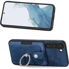 Samsung Galaxy S23+ Halkalı Kickstand Elastik Kart Tutucu Deri+Tpu Telefon Kapağı (Yurt Dışından)