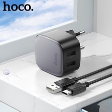 Hoco CS31A 2xusb + Type-C To USB Kablo Hızlı Şarj Adaptör Seti