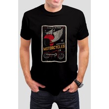 T-35 Kanatlı Kask Baskılı Siyah Unisex T-Shirt C495