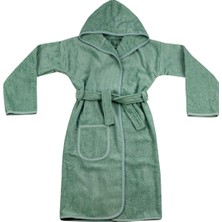 Textile Colors Bebek Bornoz Bukle Yeşil Kapüşonlu [ 6-8 ] Yaş