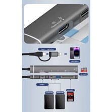 Foxyn Fxn-Lc5 Ios USB C USB 3.0 Hub Tf USB Kart Okuyucu Type C USB Çevirici Adaptör