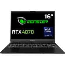 Monster Tulpar T6 V2.1 Core Ultra 7 155H 16 GB Ram 500 GB SSD 8 GB Rtx 4070 Freedos 16" Wqxga 240 Hz Taşınabilir Bilgisayar