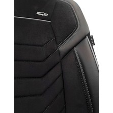 Konforum Oto Koltuk Kılıfı Ön ve Arka Set Nubuk Kadife Kumaş Lorenzo Serie Siyah Gri