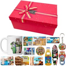 Dünyadan Hediyeler Italya Hediye Kutusu 10 Parça Kupa Magnet Anahtarlık Kutu