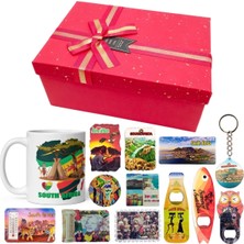 Dünyadan Hediyeler Afrika Hediye Kutusu 10 Parça Kupa Magnet Anahtarlık Kutu