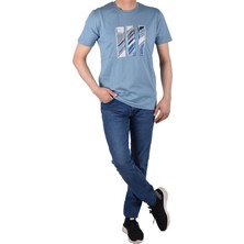Raymons RYM-7950 Bisiklet Yaka Desenli Tişört/açık Mavi/xxl