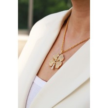 Aydın Kuyumculuk 14 Ayar Altın,halat Zincirli Petekli Yonca Kolye AGKLY618