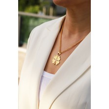 Aydın Kuyumculuk 14 Ayar Altın,halat Zincirli Yonca Kolye AGKLY616