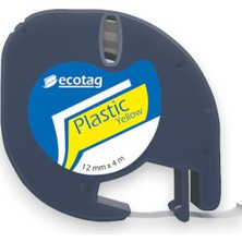 Ecotag Dymo Muadili Şerit Etiket Plastik Sarı 12 mm x 4 mt