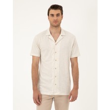Pierre Cardin Erkek Bej Slim Fit Örme Gömlek 50288946-VR011