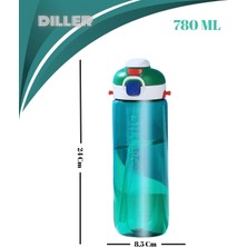 Diller Tritan Pipetli Pipetsiz Kullanım Matara 780 ml