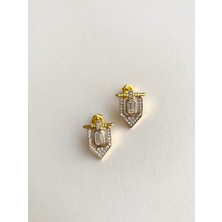 İfeelfree 925 Ayar Gümüş Baget Taşlı Küpe