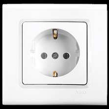 Viko Linnera Topraklı Priz Beyaz Çerçeveli